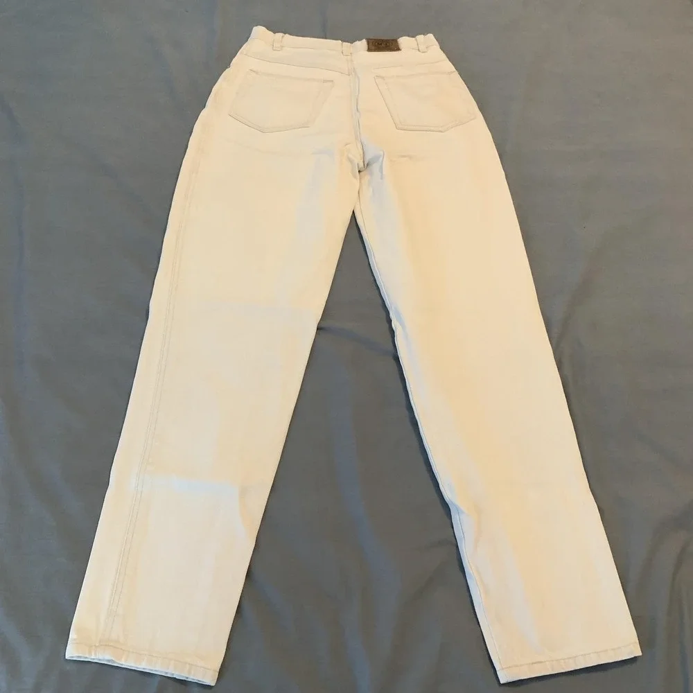 ACA Jeans Womans 30x30 White Stonewashed Regular Fit Straight Denim‎ Pants VTG.
